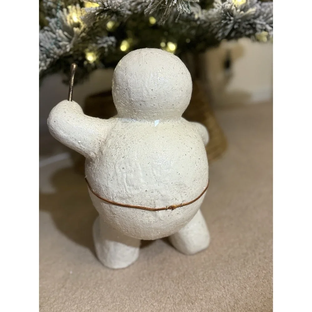Vintage Bethany Lowe Designe Snowman With Drum/Sticks Papier Mache 15